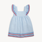 Flutter Sleeve Dress (Seersucker Stripe)