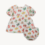 Woven Puff Sleeve Dress with Bloomer (The Fruit Flies)