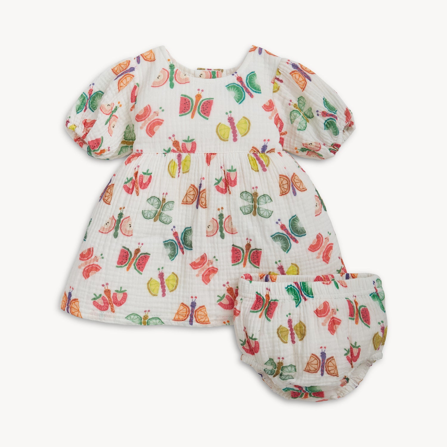 Woven Puff Sleeve Dress with Bloomer (The Fruit Flies)