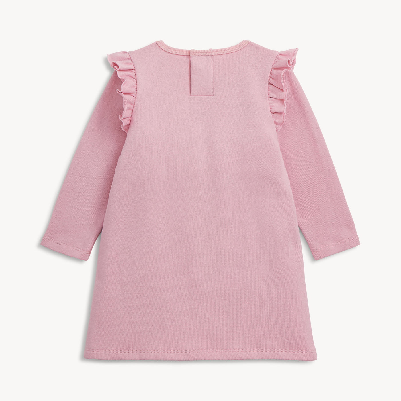 Fidget Pocket Long Sleeve Ruffle Dress (Pink)