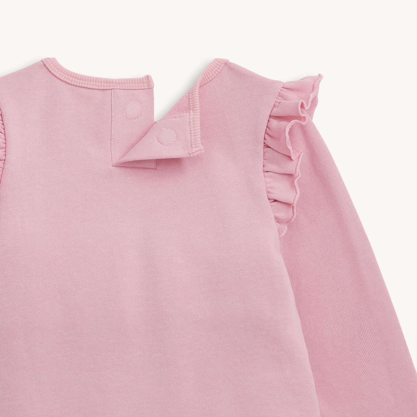 Fidget Pocket Long Sleeve Ruffle Dress (Pink)