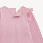 Fidget Pocket Long Sleeve Ruffle Dress (Pink)