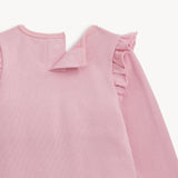 Fidget Pocket Long Sleeve Ruffle Dress (Pink)