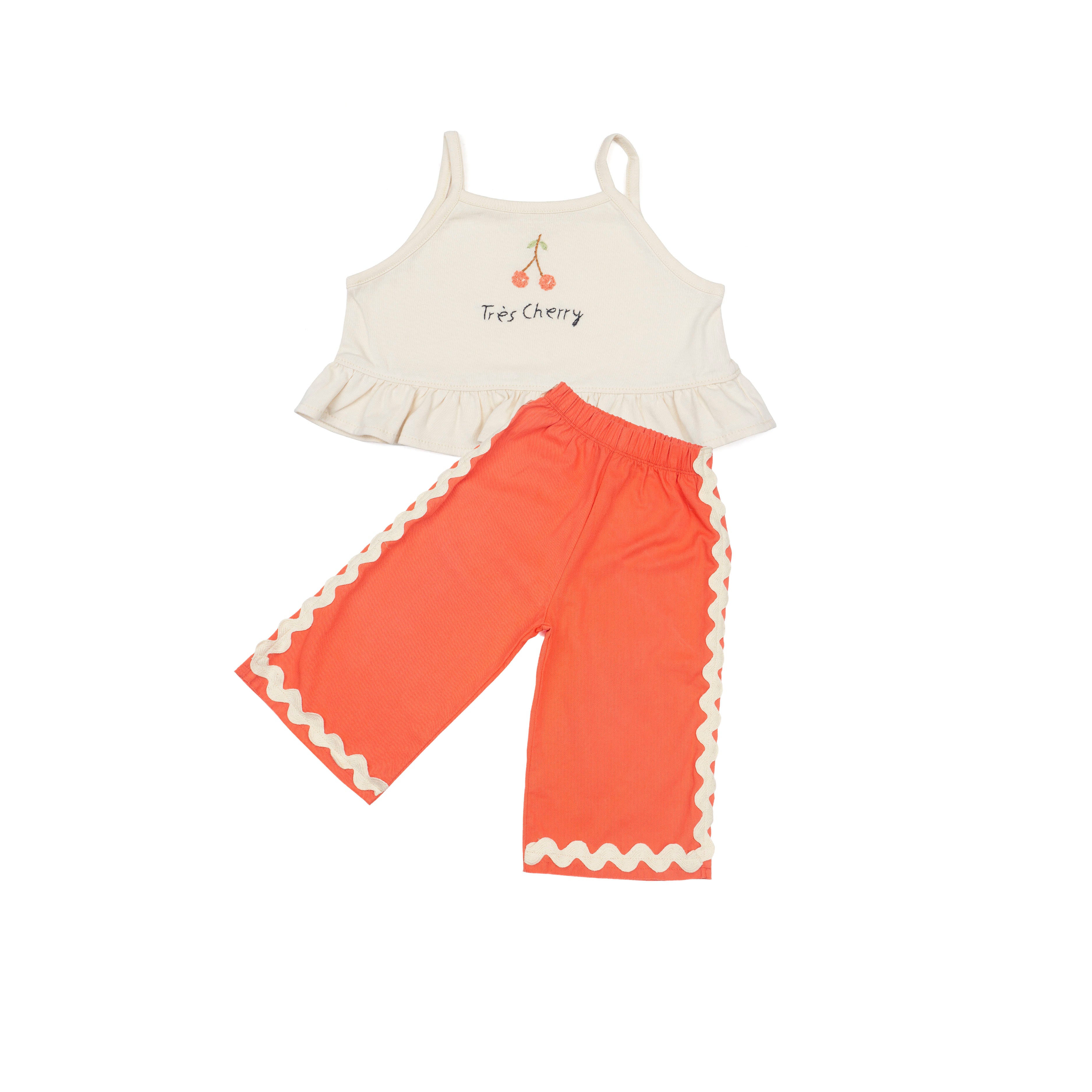 Wide-Leg Pant Set (Tres Cherry)