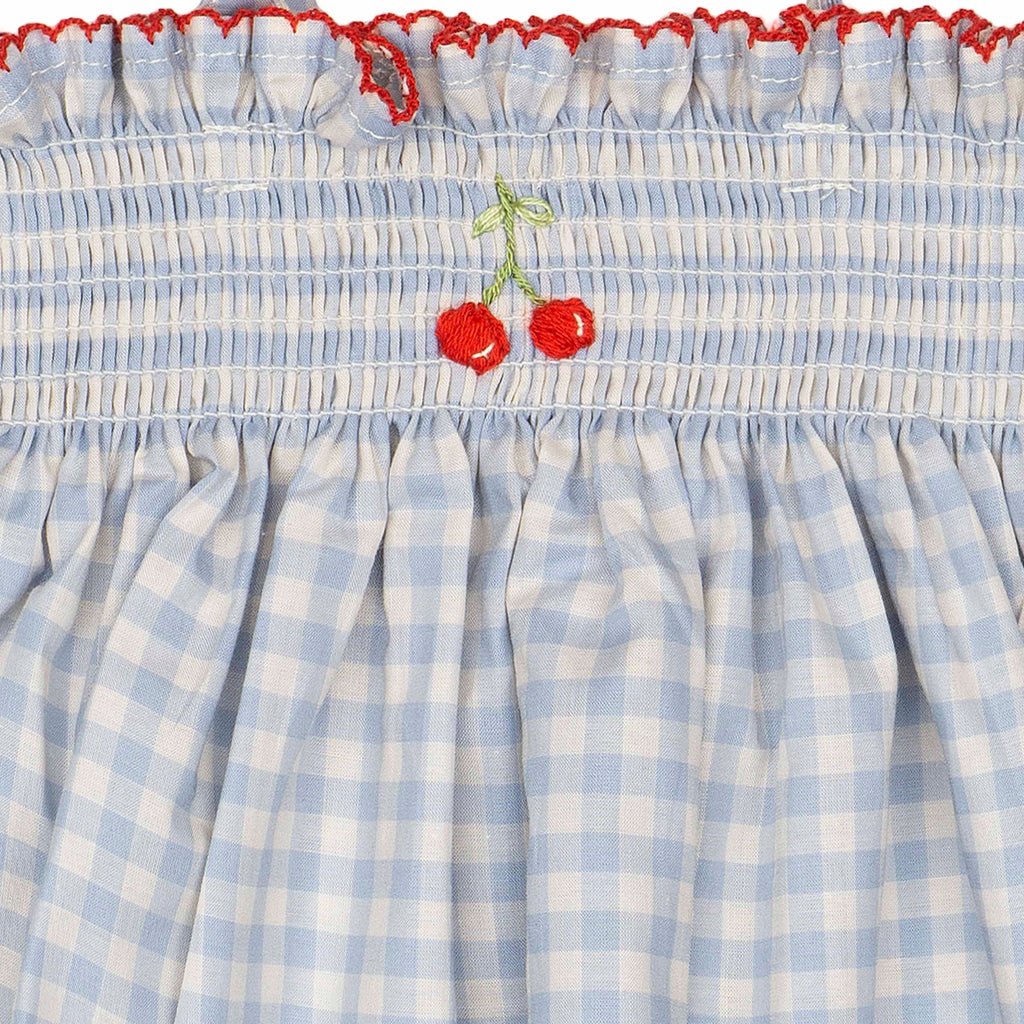 Ruffle Pant Set (Blue Gingham/Cherry)