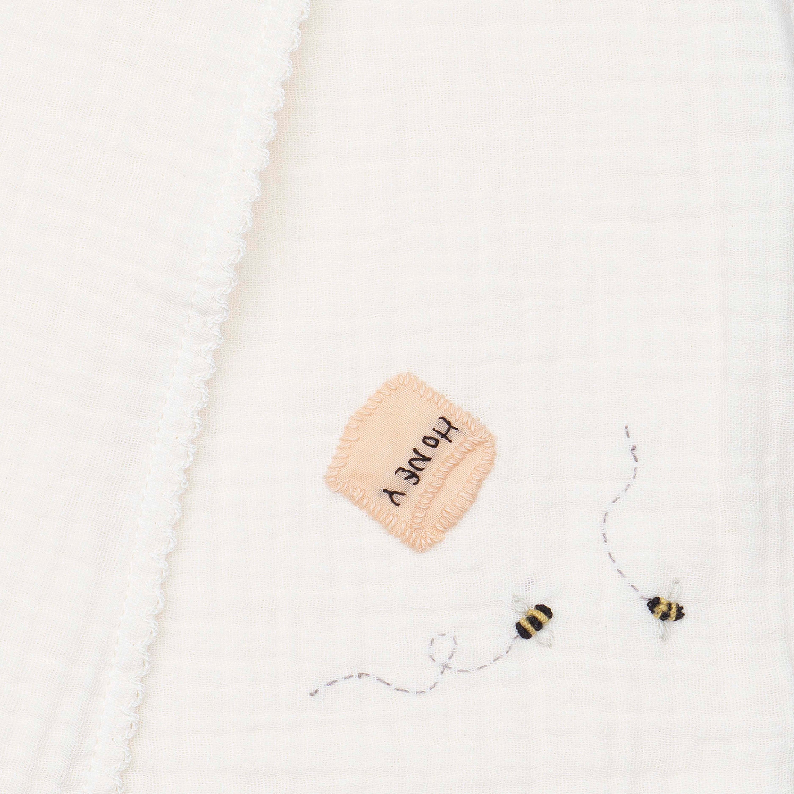 Swaddle with Embroidery (Pearl Bees)