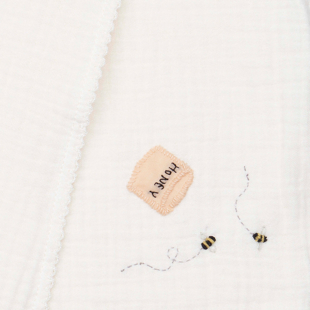 Swaddle with Embroidery (Pearl Bees)