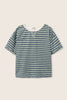 Striped Terry Cloth T-Shirt (Blue Green)
