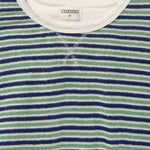 Striped Terry Cloth T-Shirt (Blue Green)