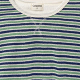 Striped Terry Cloth T-Shirt (Blue Green)