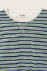 Striped Terry Cloth T-Shirt (Blue Green)