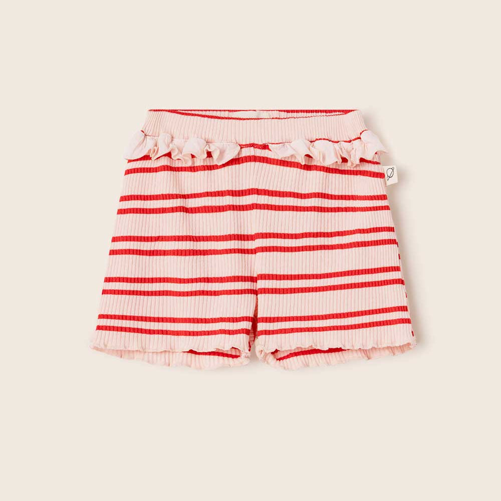 Double Stripes Rib Shorts (Cloud Pink)