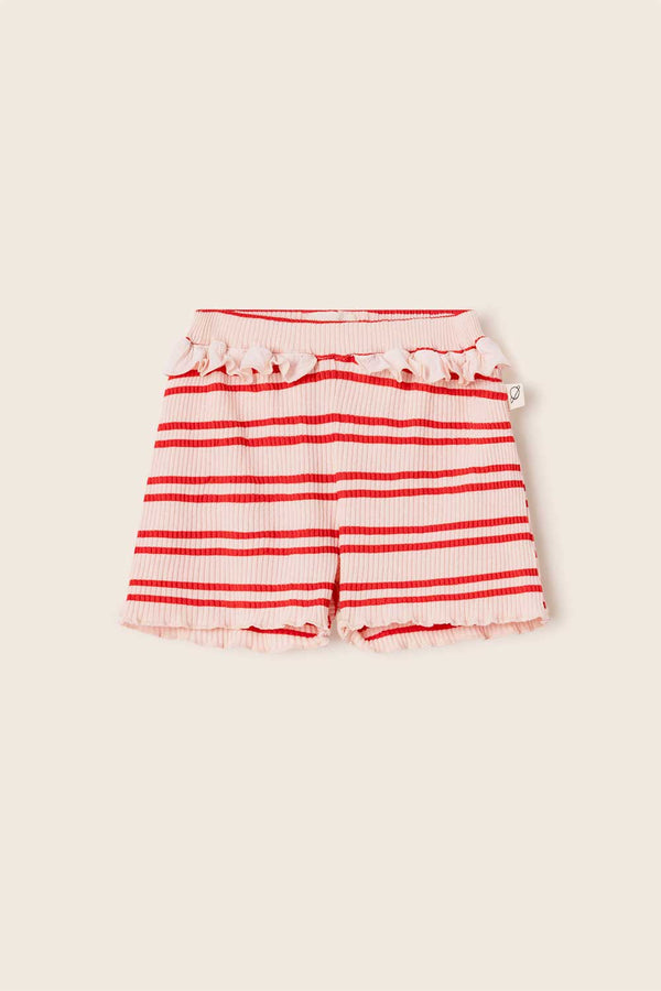 Double Stripes Rib Shorts (Cloud Pink)