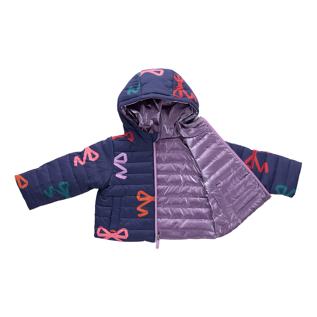 Girls Reversible Riley Jacket (Multi Bows)