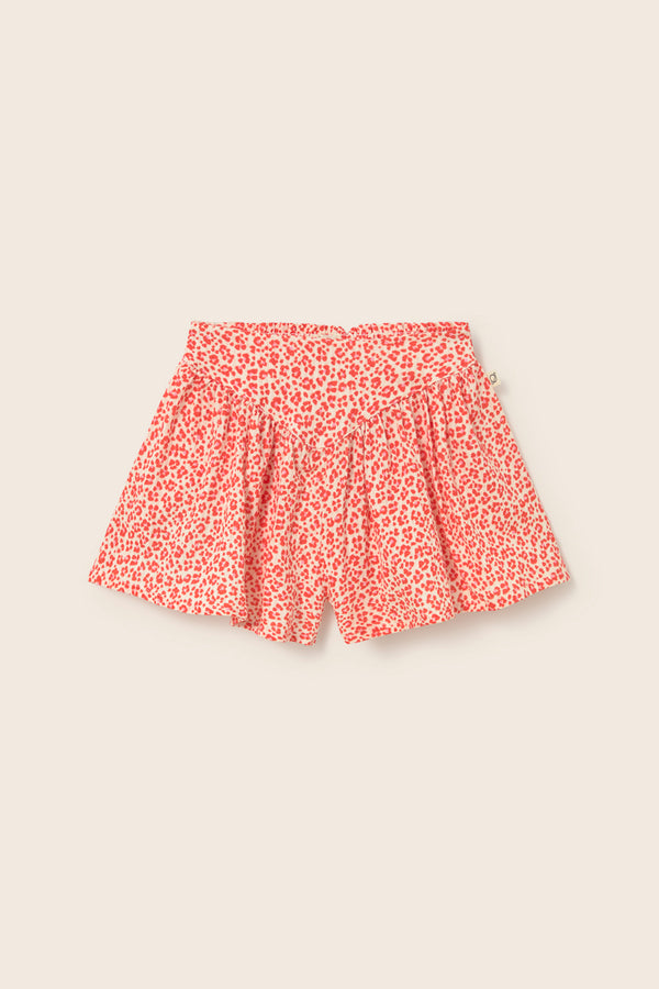 Animal Print Cotton Shorts (Tomato)