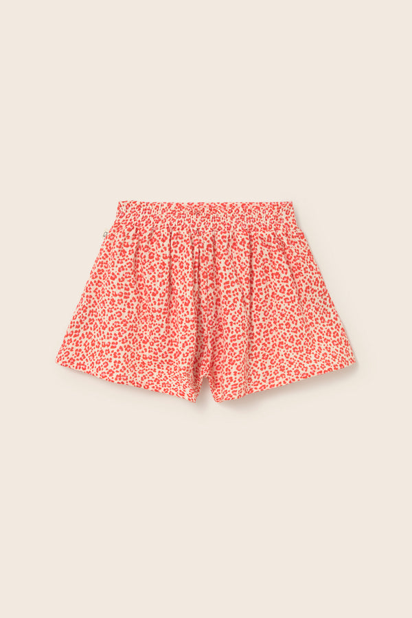 Animal Print Cotton Shorts (Tomato)