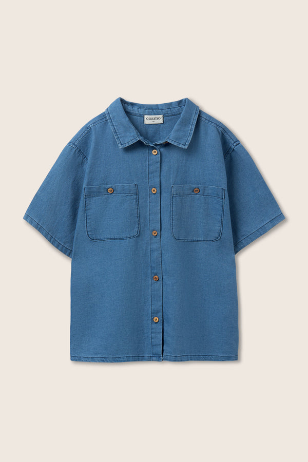 Chambray Denim Shirt (Blue)