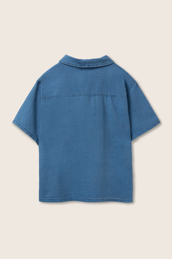 Chambray Denim Shirt (Blue)