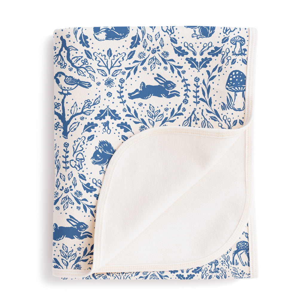 French Terry Blanket (Animal Tapestry Delft Blue)