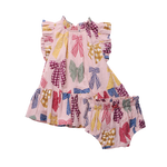 Baby Girls Harper Dress Set (Patterned Bows)