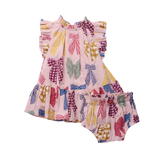 Baby Girls Harper Dress Set (Patterned Bows)