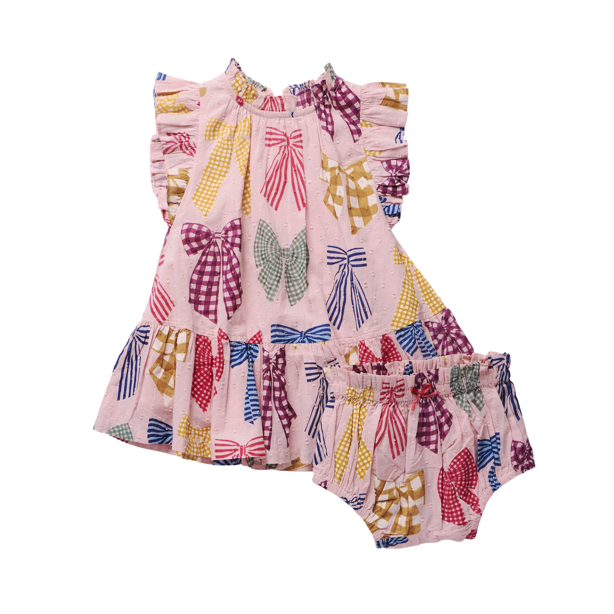 Baby Girls Harper Dress Set (Patterned Bows)