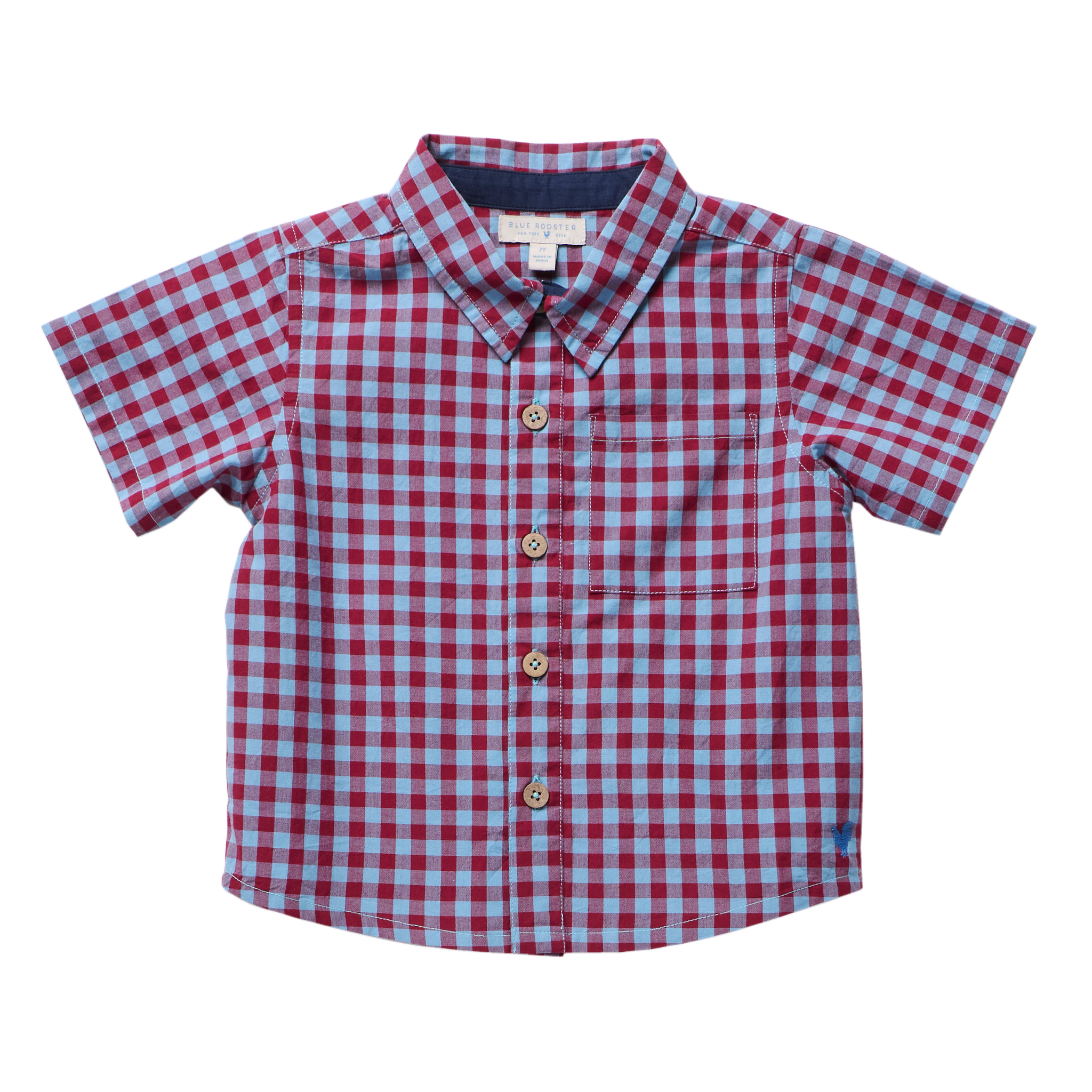 Boys Jack Shirt (Red Light Blue Check)