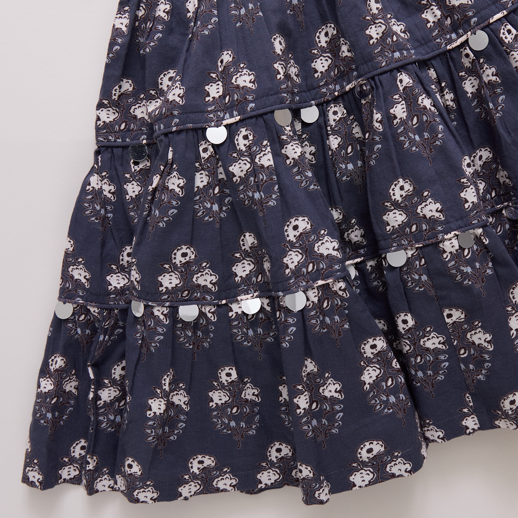 Girls Peachy Dress (Navy Strawflower)