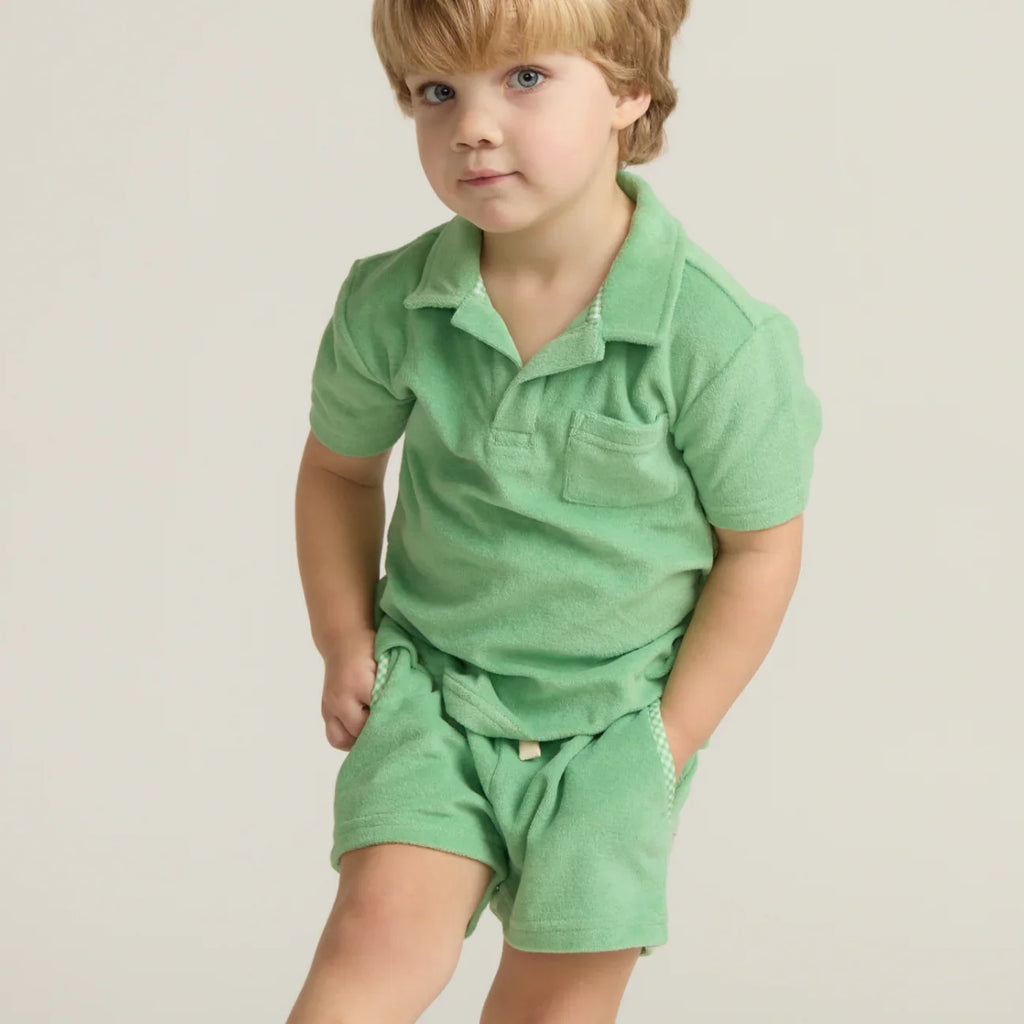 Boys French Terry Polo (Gustavia Green)