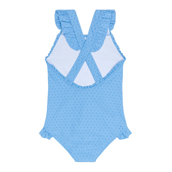 Girls Ruffle Edge One Piece (Le Marin Dot)