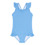 Girls Ruffle Edge One Piece (Le Marin Dot)