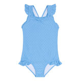Girls Ruffle Edge One Piece (Le Marin Dot)