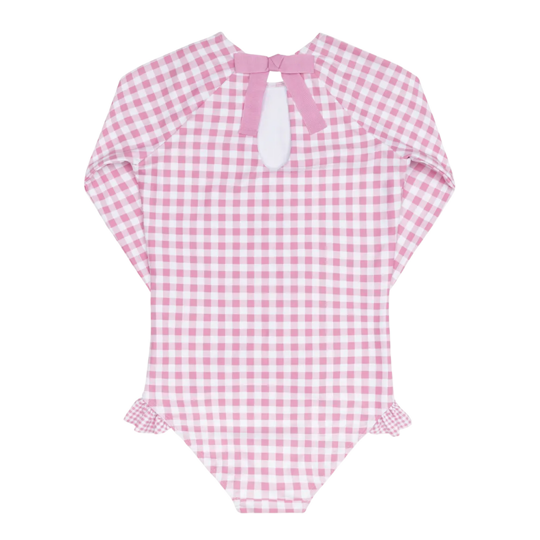 Girls Rashguard One Piece (Blush Gingham)
