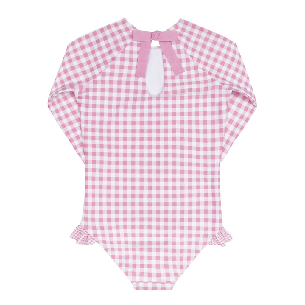 Girls Rashguard One Piece (Blush Gingham)