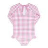 Girls Rashguard One Piece (Blush Gingham)