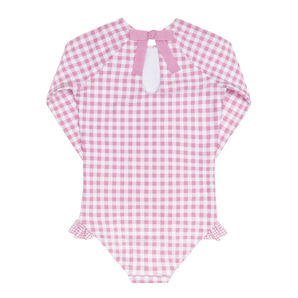 Girls Rashguard One Piece (Blush Gingham)