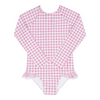 Girls Rashguard One Piece (Blush Gingham)