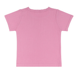 Girls Pointelle Puff Sleeve Shirt (Blush)