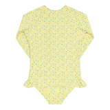 Girls Front Zip Rashguard One Piece (Petite Fleur)