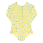 Girls Front Zip Rashguard One Piece (Petite Fleur)