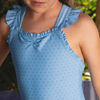 Girls Ruffle Edge One Piece (Le Marin Dot)