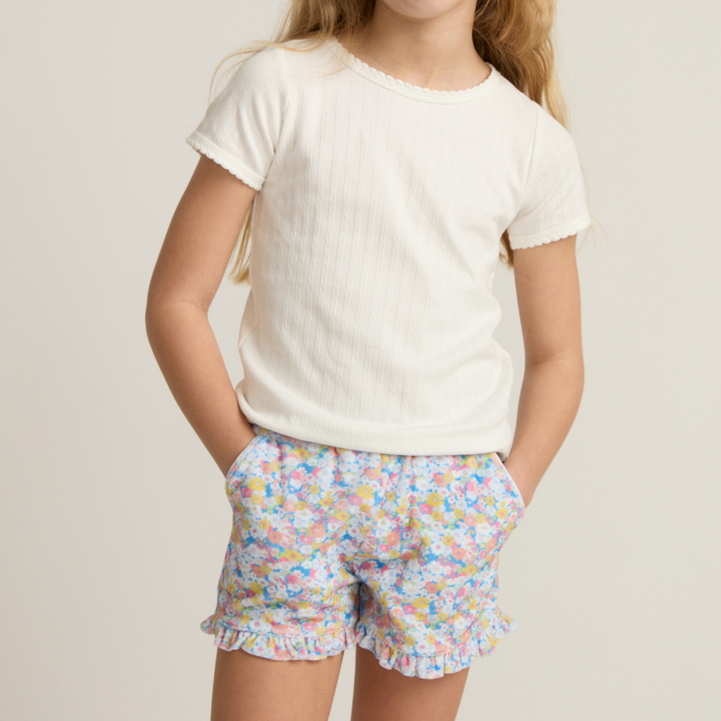 Girls French Terry Ruffle Short (Jasmine Blossom)