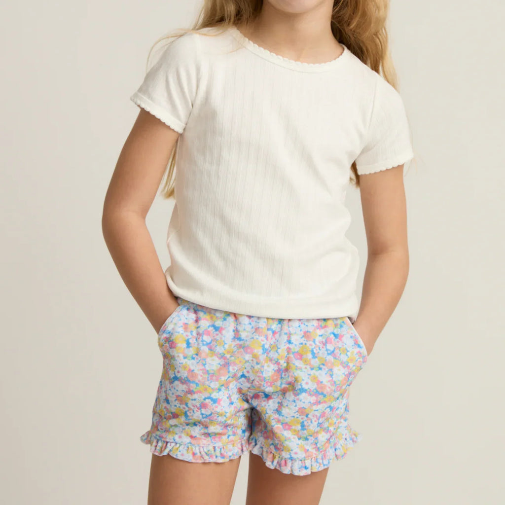 Girls French Terry Ruffle Short (Jasmine Blossom)