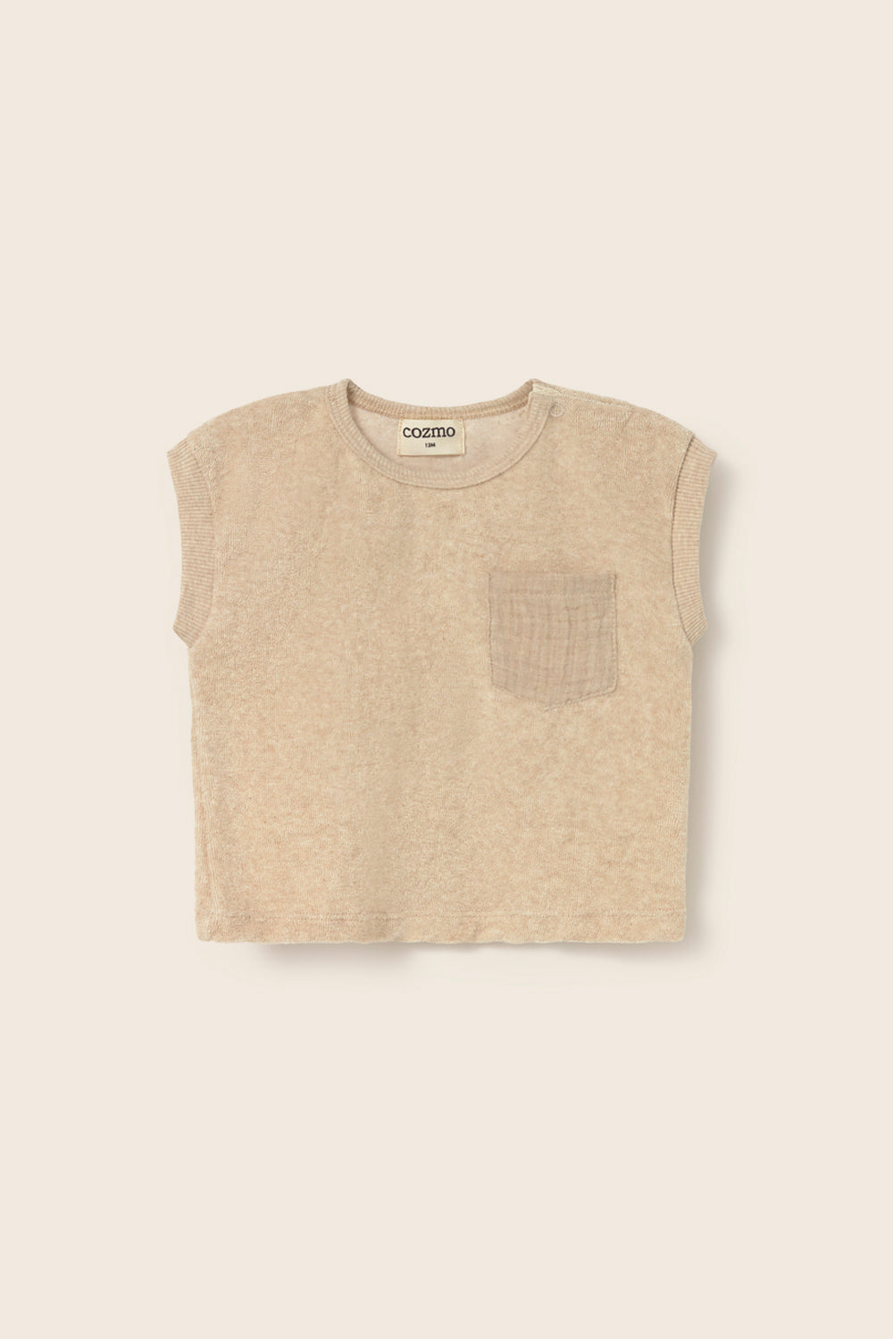 Soft Terry Cloth T-Shirt (Beige Melange)