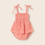 Animal Print Cotton Romper (Tomato)