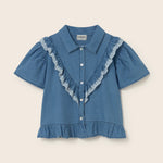 Chambray Denim Blouse (Blue)
