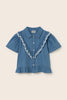 Chambray Denim Blouse (Blue)