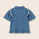 Chambray Denim Blouse (Blue)