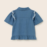 Chambray Denim Blouse (Blue)