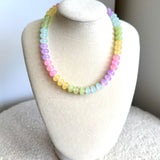 Glass Beaded Necklace ( Pastel Wildflower)